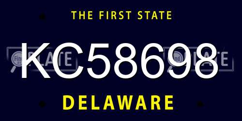 KC58698 Delaware License Plate