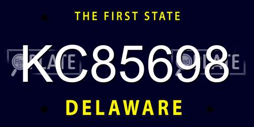 KC85698 Delaware License Plate