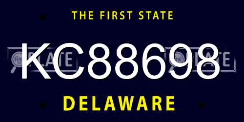 KC88698 Delaware License Plate