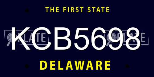 KCB5698 Delaware License Plate