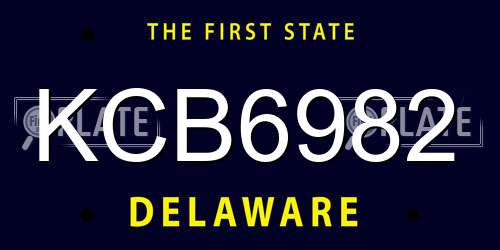KCB6982 Delaware License Plate