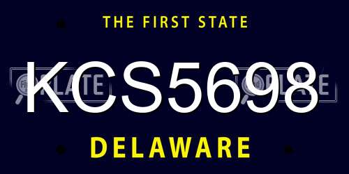KCS5698 Delaware License Plate