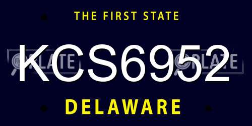 KCS6952 Delaware License Plate