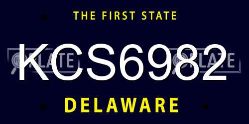 KCS6982 Delaware License Plate