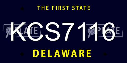 KCS7116 Delaware License Plate