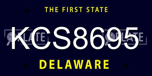 KCS8695 Delaware License Plate