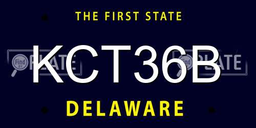 KCT36B Delaware License Plate