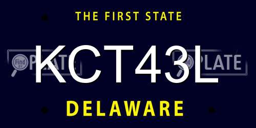 KCT43L Delaware License Plate