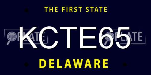 KCTE65 Delaware License Plate