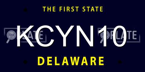 KCYN10 Delaware License Plate