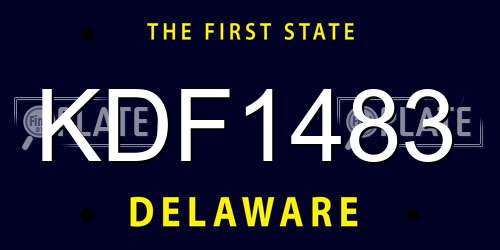 KDF1483 Delaware License Plate