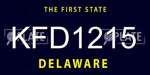 KFD1215 Delaware License Plate