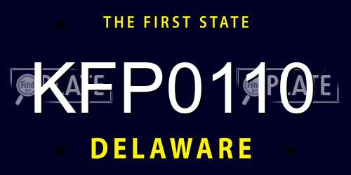 KFP0110 Delaware License Plate