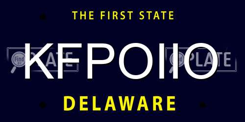 KFPOIIO Delaware License Plate
