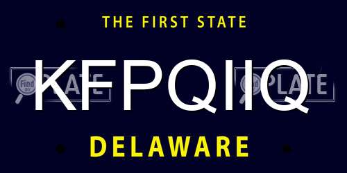 KFPQIIQ Delaware License Plate