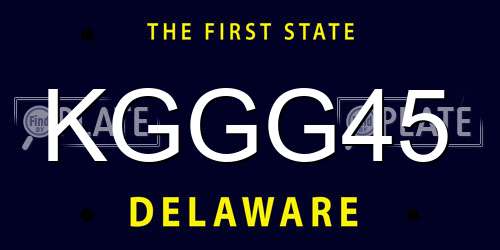KGGG45 Delaware License Plate