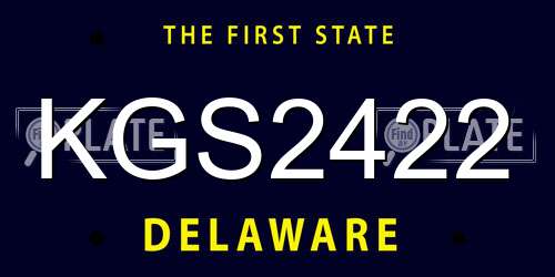 KGS2422 Delaware License Plate