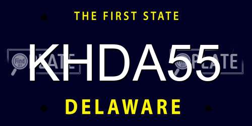 KHDA55 Delaware License Plate