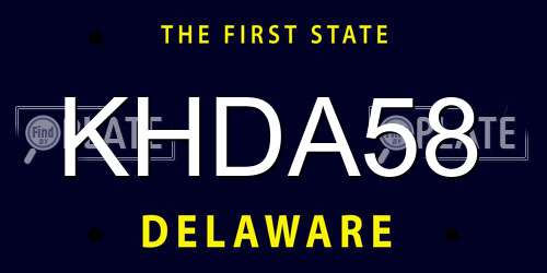 KHDA58 Delaware License Plate
