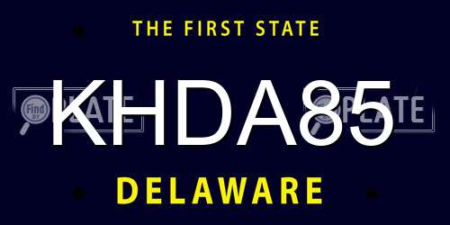 KHDA85 Delaware License Plate