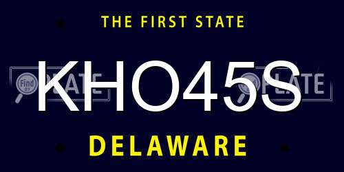 KHO45S Delaware License Plate