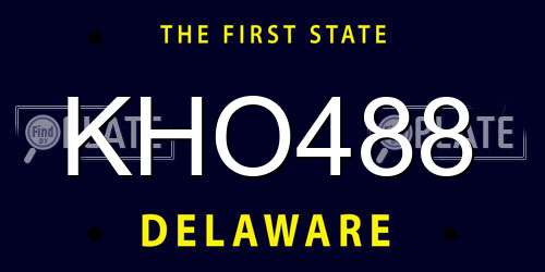 KHO488 Delaware License Plate