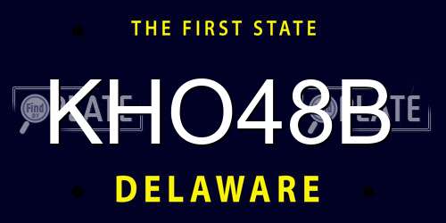 KHO48B Delaware License Plate
