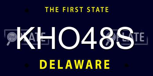 KHO48S Delaware License Plate