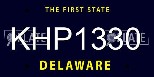 KHP1330 Delaware License Plate