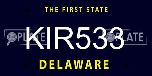 KIR533 Delaware License Plate