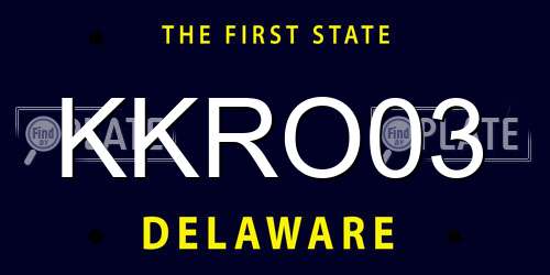 KKRO03 Delaware License Plate