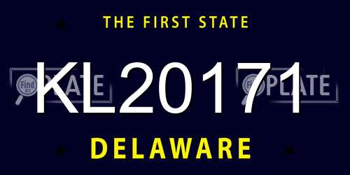 KL20171 Delaware License Plate