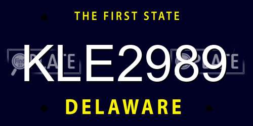 KLE2989 Delaware License Plate