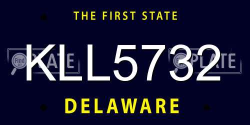KLL5732 Delaware License Plate