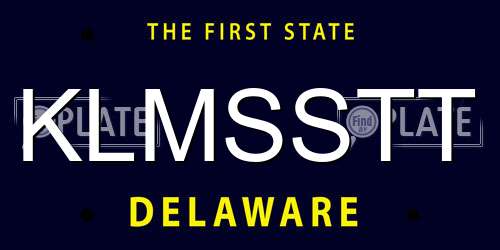 KLMSSTT Delaware License Plate