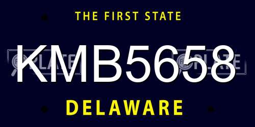 KMB5658 Delaware License Plate