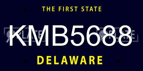 KMB5688 Delaware License Plate