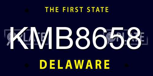 KMB8658 Delaware License Plate