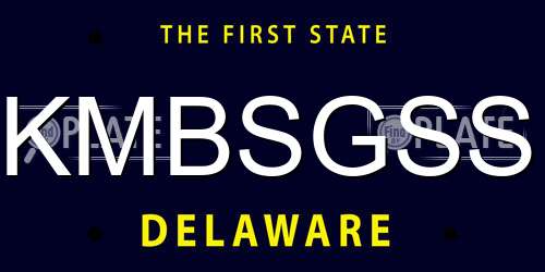 KMBSGSS Delaware License Plate