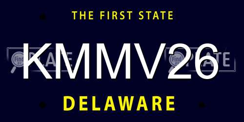 KMMV26 Delaware License Plate