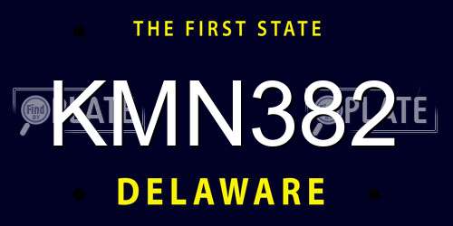 KMN382 Delaware License Plate