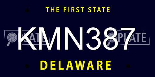 KMN387 Delaware License Plate