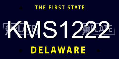 KMS1222 Delaware License Plate
