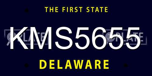 KMS5655 Delaware License Plate