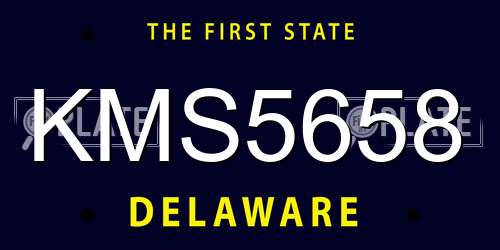 KMS5658 Delaware License Plate