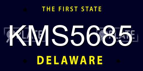 KMS5685 Delaware License Plate