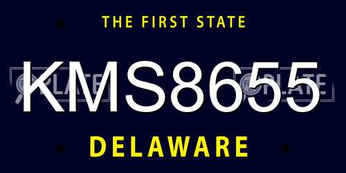 KMS8655 Delaware License Plate
