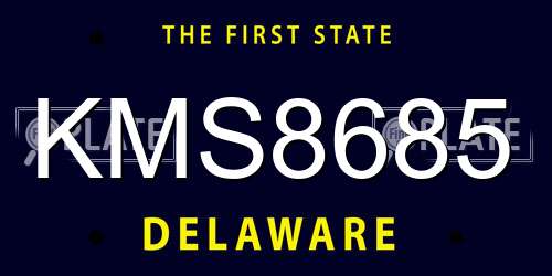 KMS8685 Delaware License Plate