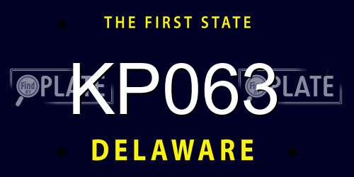 KP063 Delaware License Plate