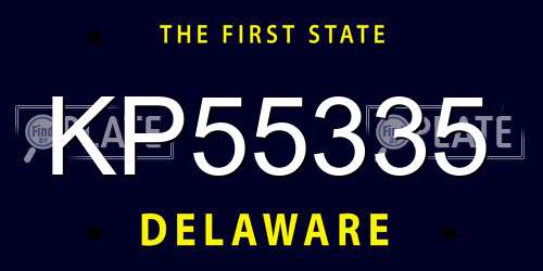 KP55335 Delaware License Plate